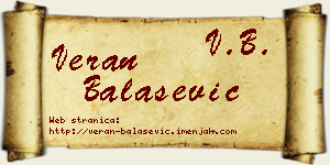 Veran Balašević vizit kartica
